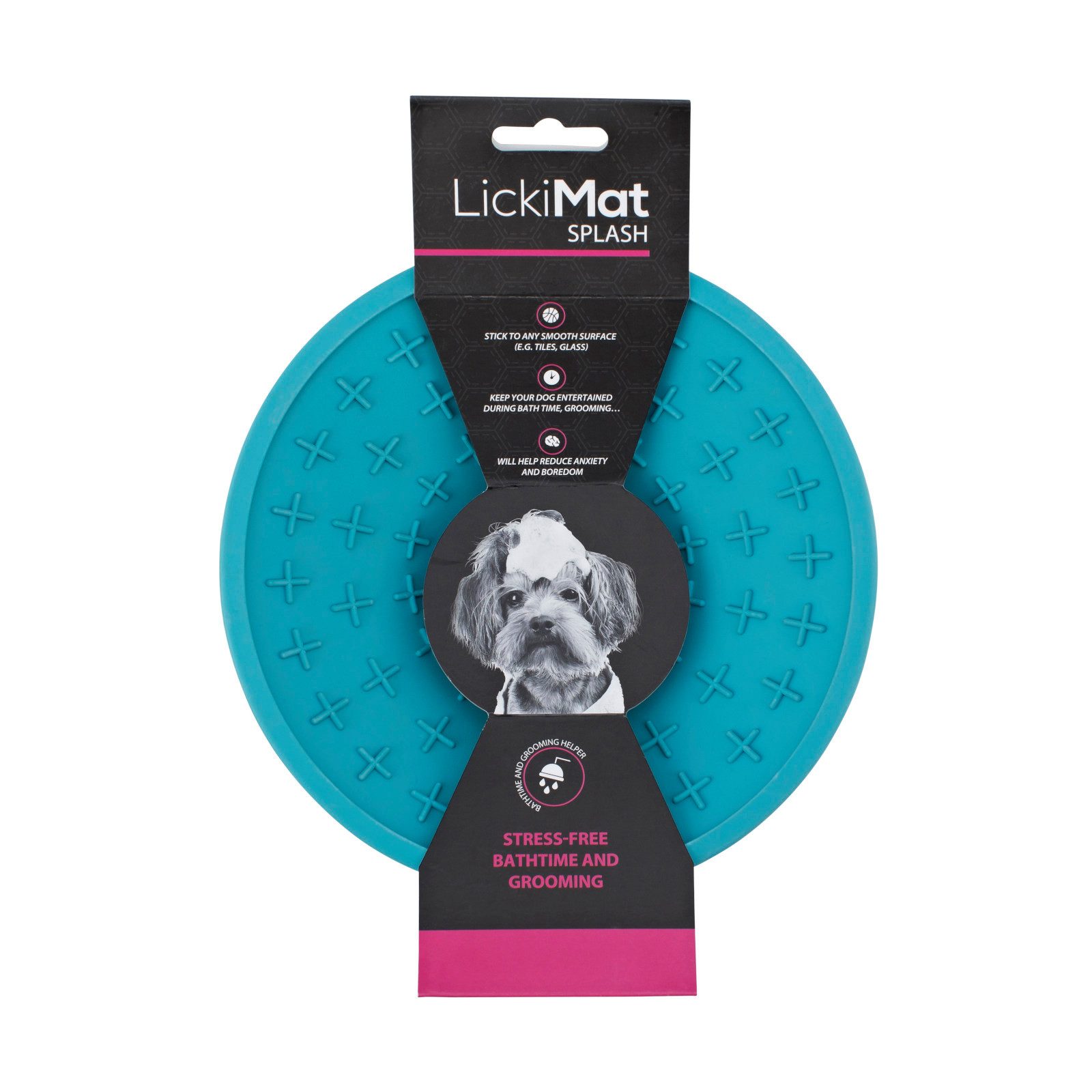 LickiMat Antischlingnapf Splash Schleckschale aus Naturgummi für Hunde und Katzen - türkis..., gefriergeeignet