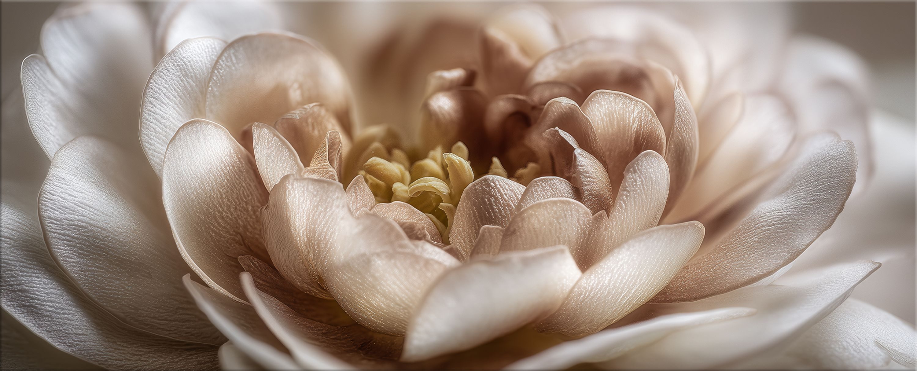 artissimo Glasbild Glasbild XXL 125x50 cm Querformat, Blüten Bkume Beige, W günstig online kaufen