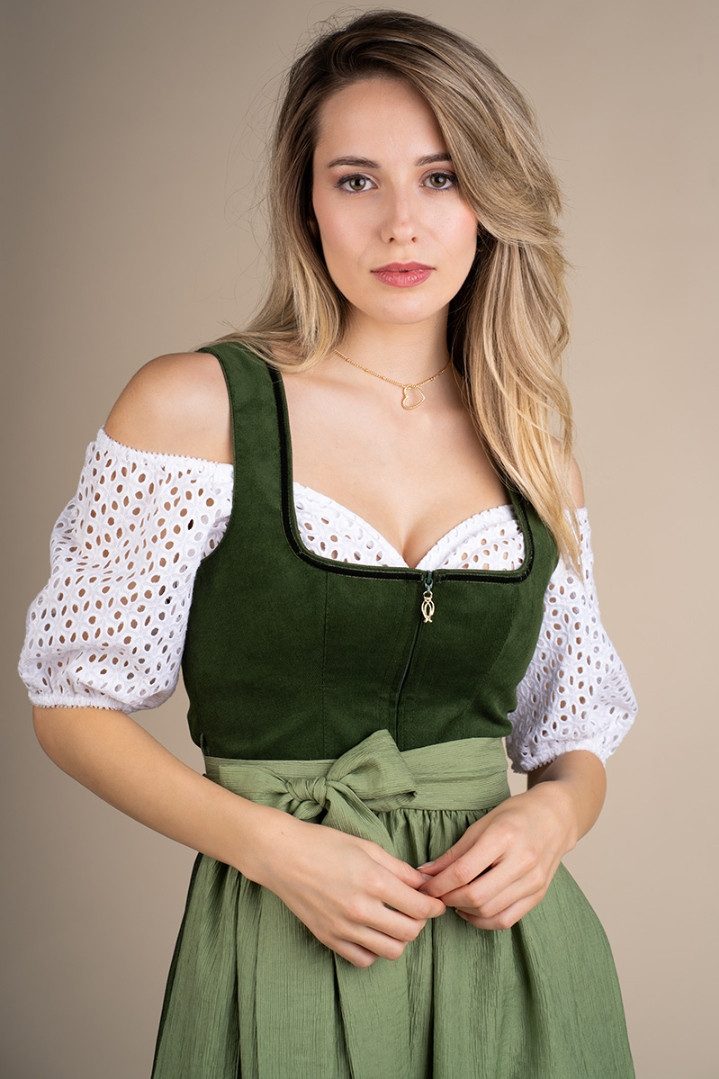 MarJo Dirndl Cord Dirndl 2tlg. - LANGENSTEIN - flaschengrün