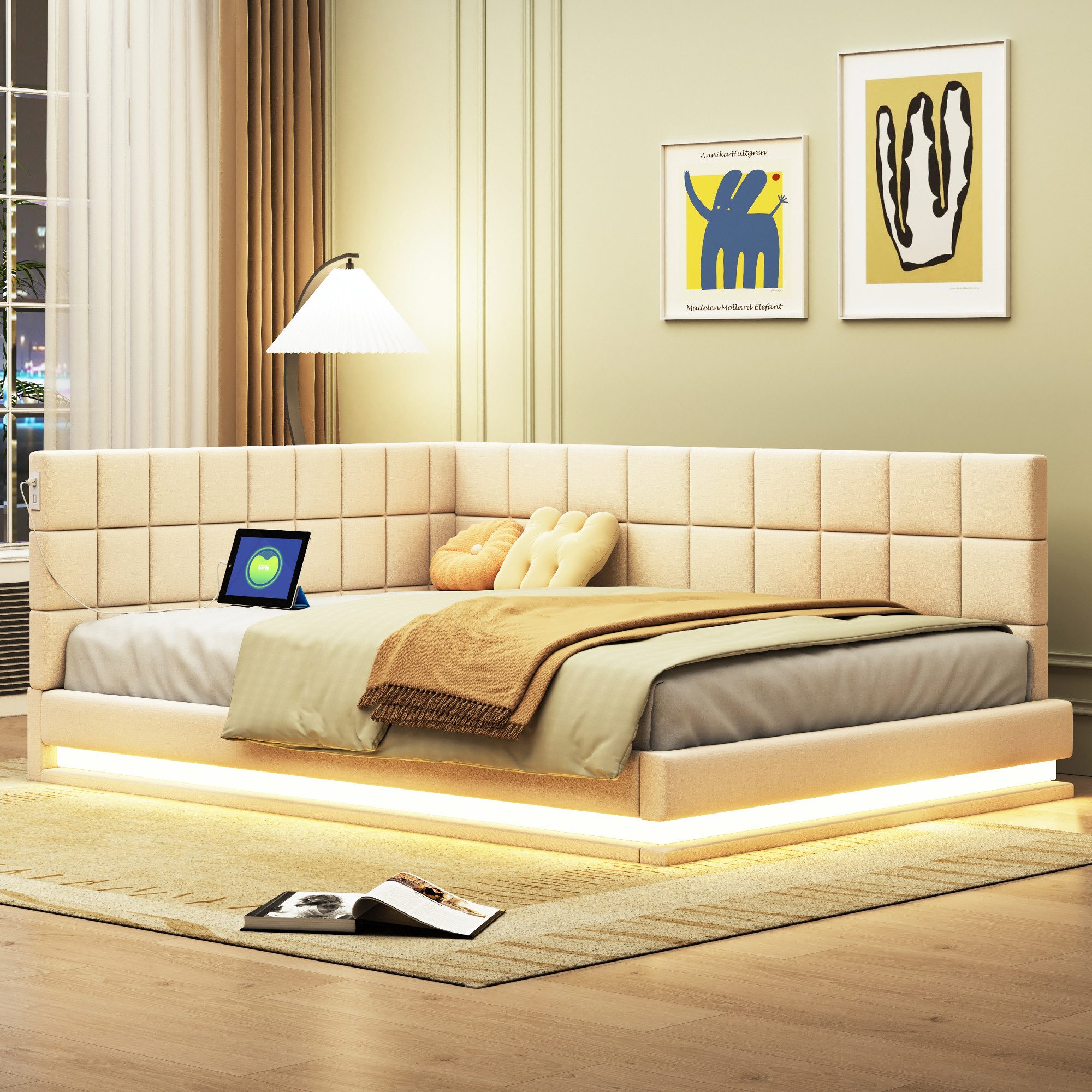 HAUSS SPOLE Schlafsofa 140x200cm mit LED günstig online kaufen