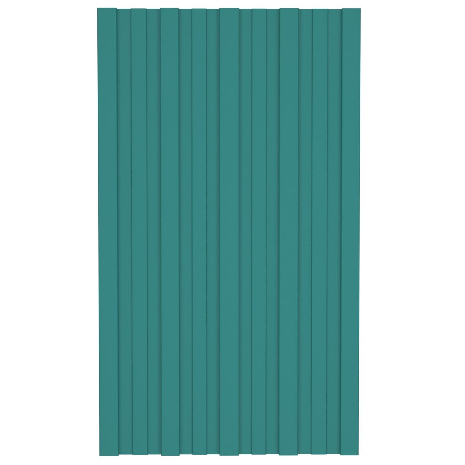 vidaXL Terrassendach Dachpaneel 36 stk. Grün 80 x 45 cm Verzinkter Stahl, (36-St)