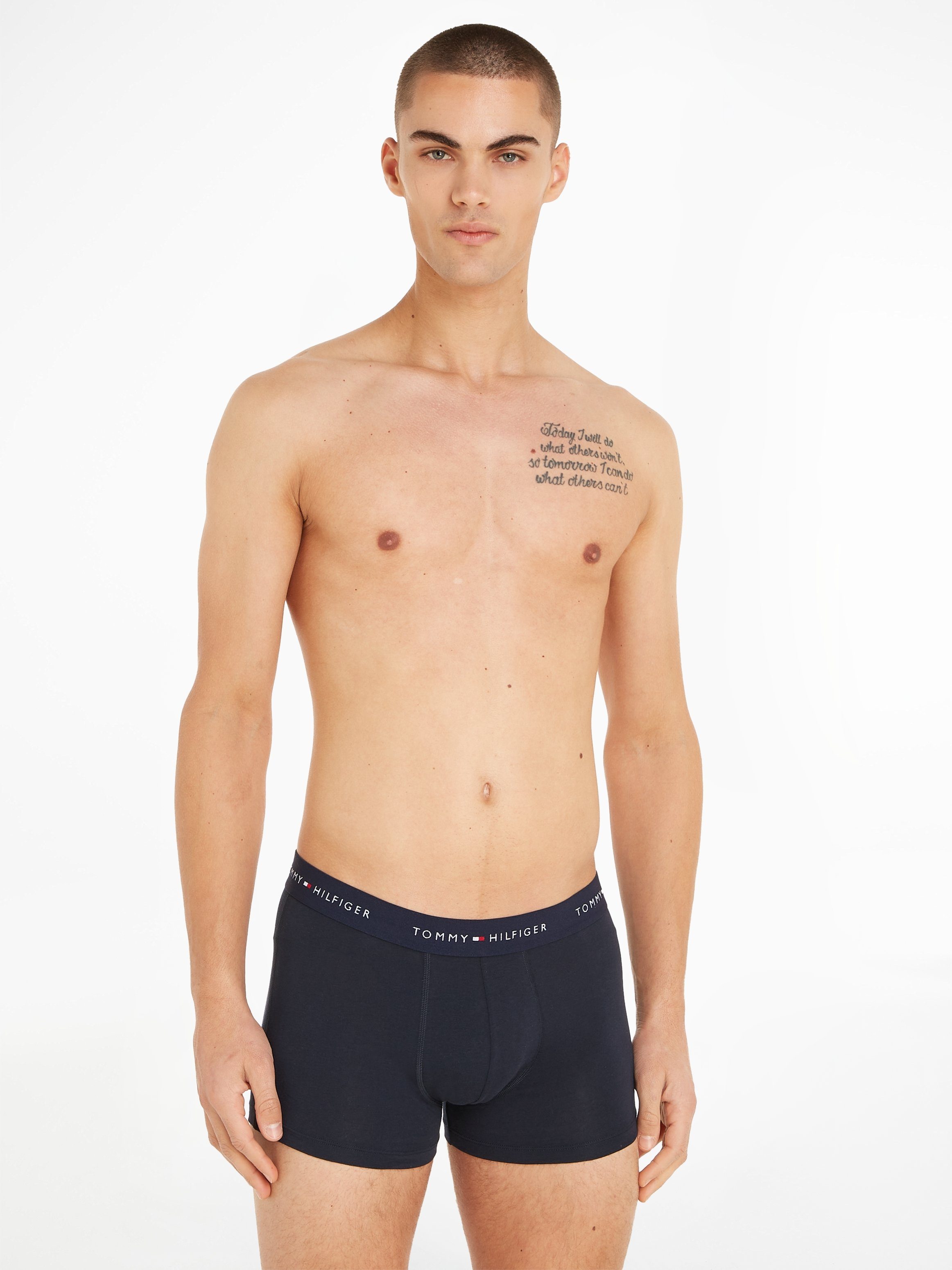 Tommy Hilfiger Underwear sky mit TRUNK green/desert 3er-Pack) WB 3-St., Logo-Elastikbund rouge/nouveau (Packung, 3P Trunk