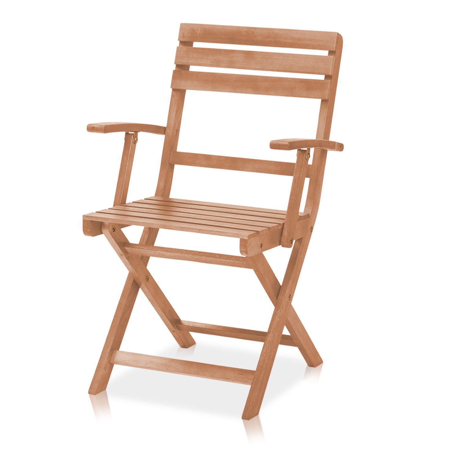 KHG Balkonstuhl 55x55x89 cm, klappbar, bis 120 kg belastbar (Outdoor-Stuhl), aus Eukalyptus-Holz, zum Schutz geölt, FSC-Zertifiziert