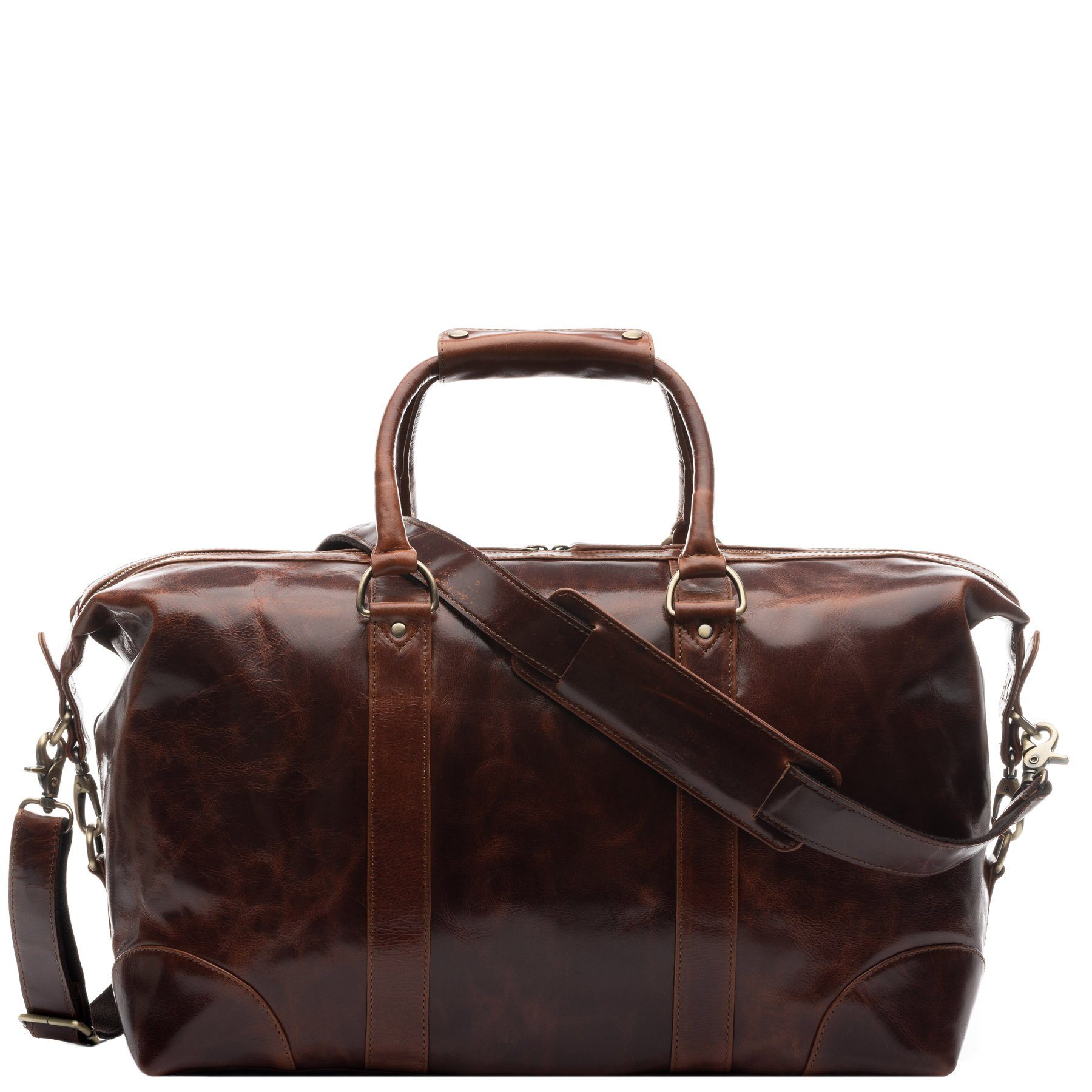 SID & VAIN Reisetasche echt Leder Weekender groß Ledertasche tan AUSTIN, Echtleder Reisegepäck für Damen & Herren, Sporttasche XL Hellbraun