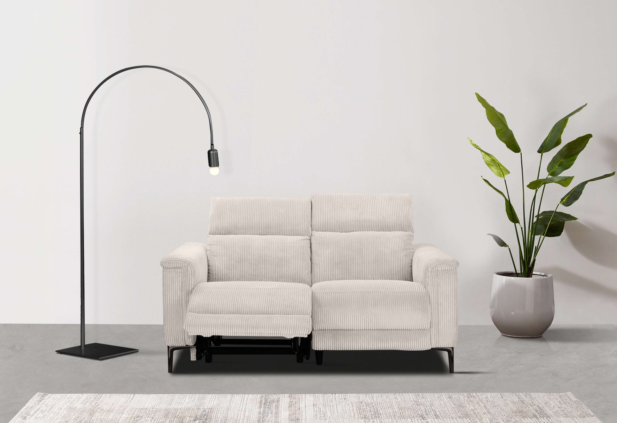 OTTO home 2-Sitzer LUND Cord, 160 cm, manuelle o. elektrische Relaxfunktion, USB-C bei elektrischer Ausführung, mit Kopfteilverstellung