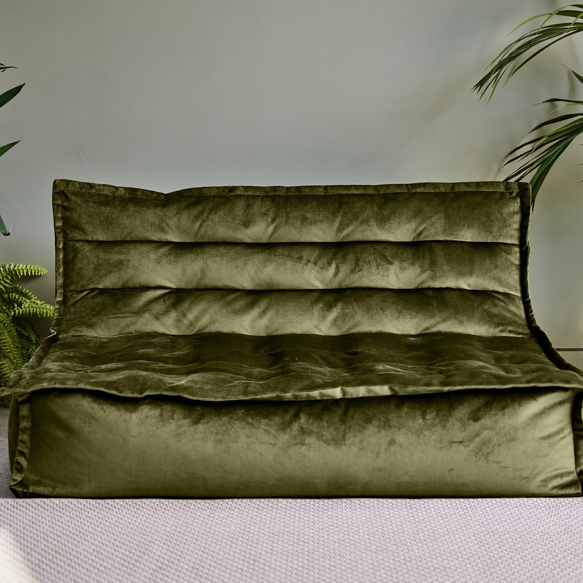 icon Sitzsack Sofa XXL aus Samt „Kota", 100x140x72cm, Made in Germany, für Erwachsene, XXL Sitzsack