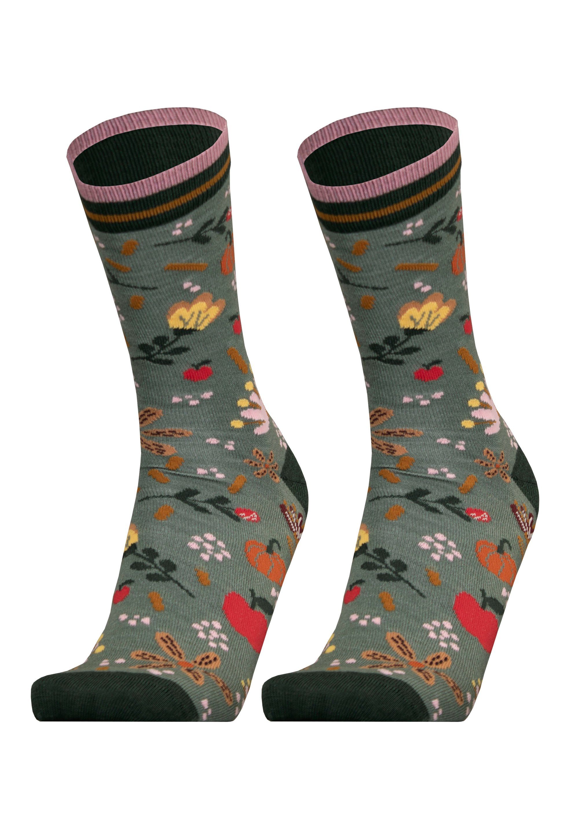 nahtlosem UphillSport Pack Design AUTUMN 2er Socken (2-Paar) GARDEN in