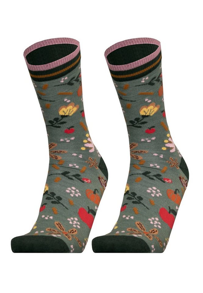 UphillSport Socken AUTUMN GARDEN 2er Pack (2-Paar) in nahtlosem Design