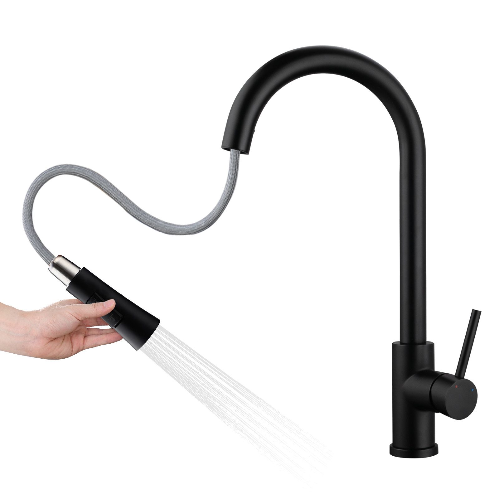 WOOHSE Küchenarmatur Spültischarmatur Zwei Wasserstrahlarten Küche günstig online kaufen
