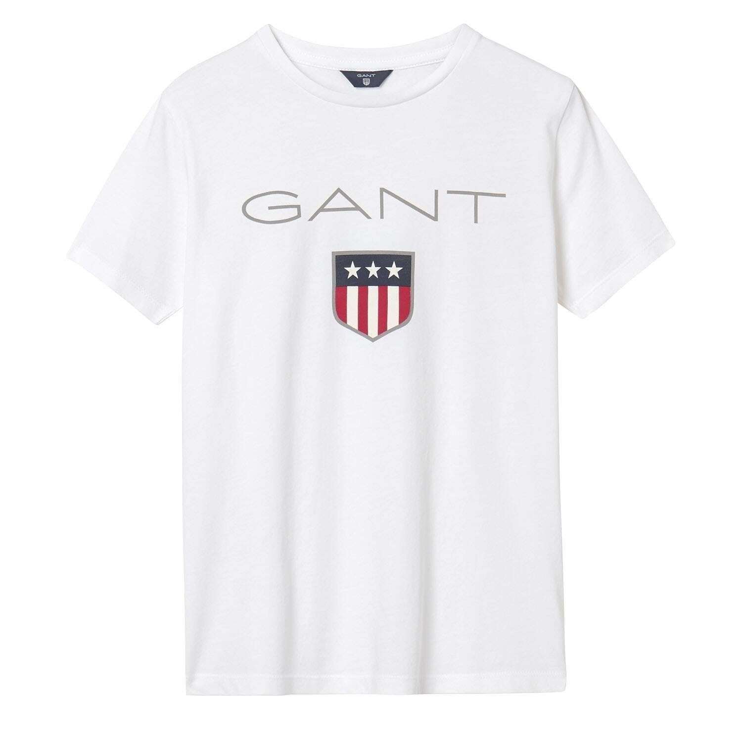 Gant T-Shirt Jungen T-Shirt - Teen Boys SHIELD Logo, Kurzarm Weiß | T-Shirts