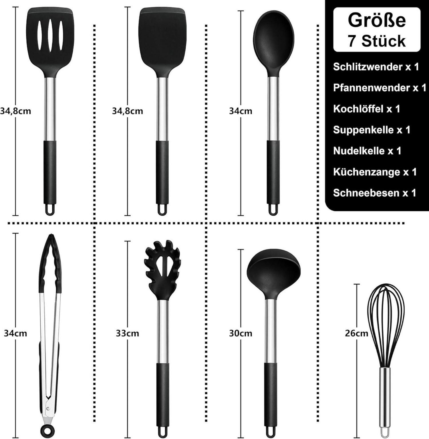 LuxusKollektion Kochbesteckhalter Küchenhelfer Set 7 Stück günstig online kaufen