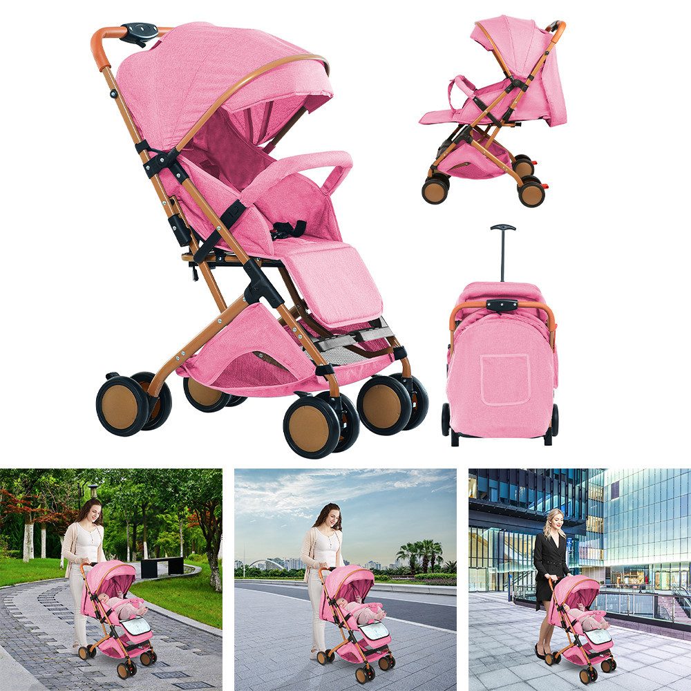 JEOBEST Kinder-Buggy Baby Kinderwagen, Kompakter Buggy, 0–4 Jahre, Zusammenklappen mit einer Hand, Liegeposition