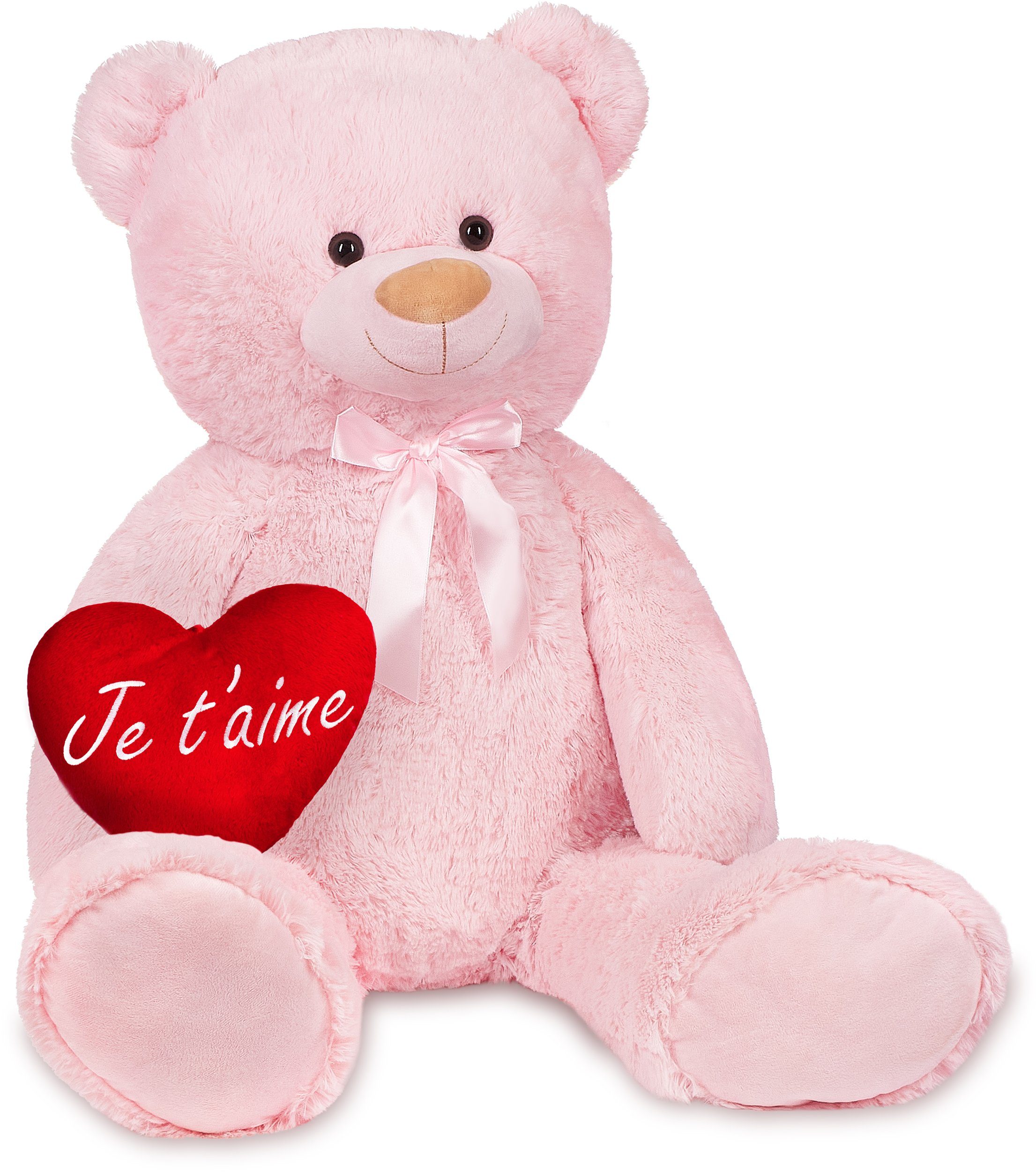 Kuscheltier XXL Teddybär 100 cm mit Je t'aime Herz