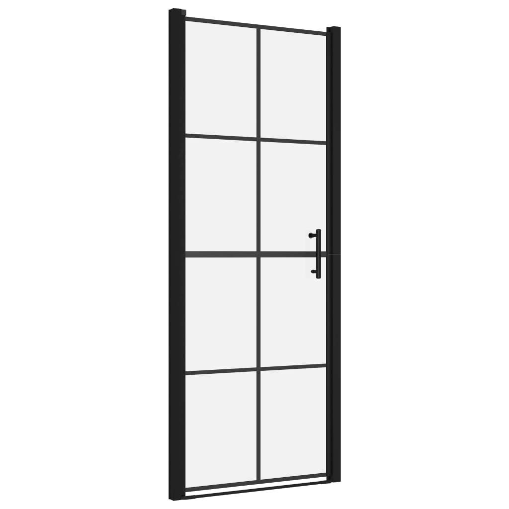 vidaXL Duschwand 81 x 195 cm Duschtür Hartglas 81x195 cm Schwarz