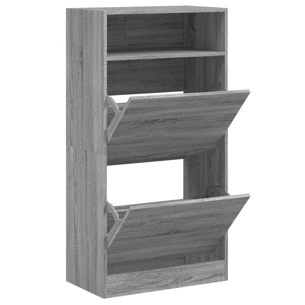 vidaXL Schuhschrank NA Schuhschrank Grau Sonoma 60x34x116 cm Spanplatte
