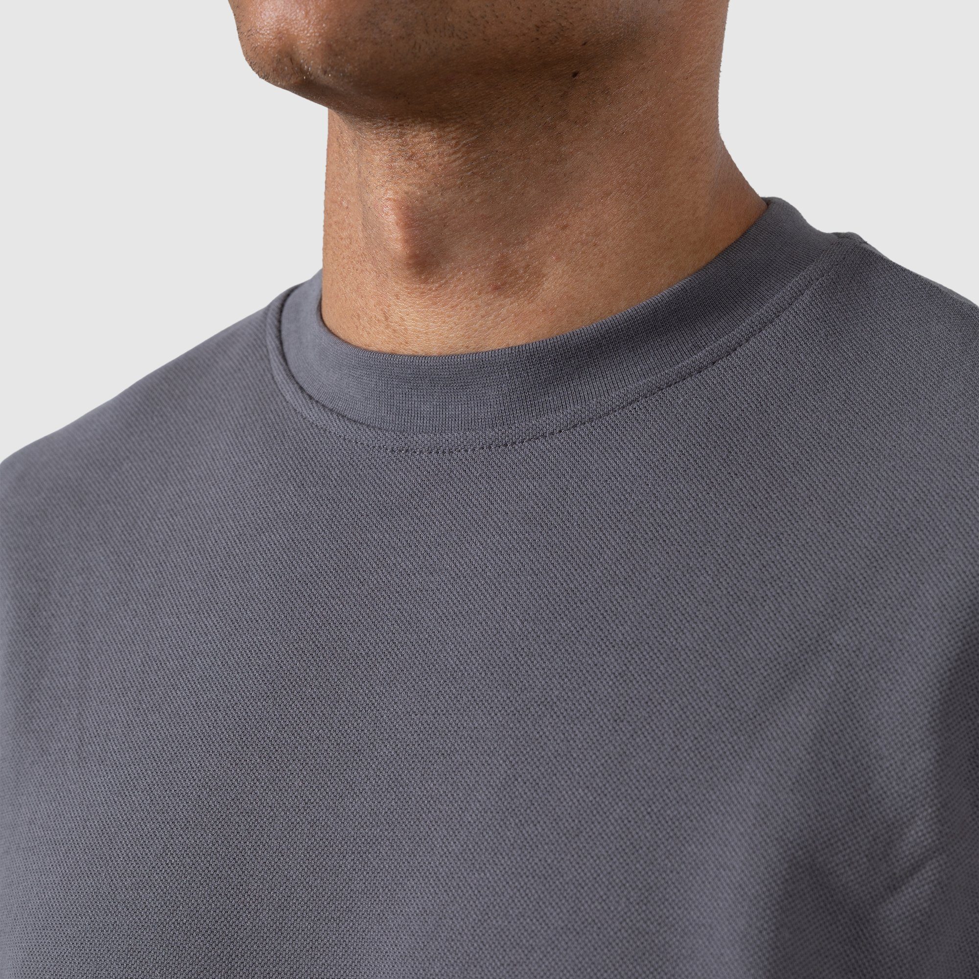 Smilodox T-Shirt Brenden Oversize, 100% Pikee Baumwolle, Anthrazit