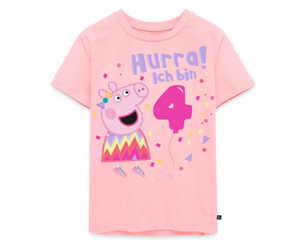 Spreadshirt T-Shirt Peppa Wutz Hurra Ich Bin 4 Jahre Kinder Premium T-Shirt (1-tlg)
