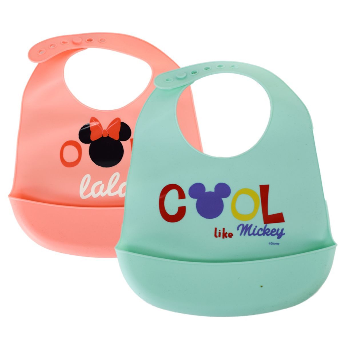 Stor Lätzchen Disney Mickey oder Minnie Mouse Silikon- Spucktuch mit Auffangschale, (1-St), verstellbar