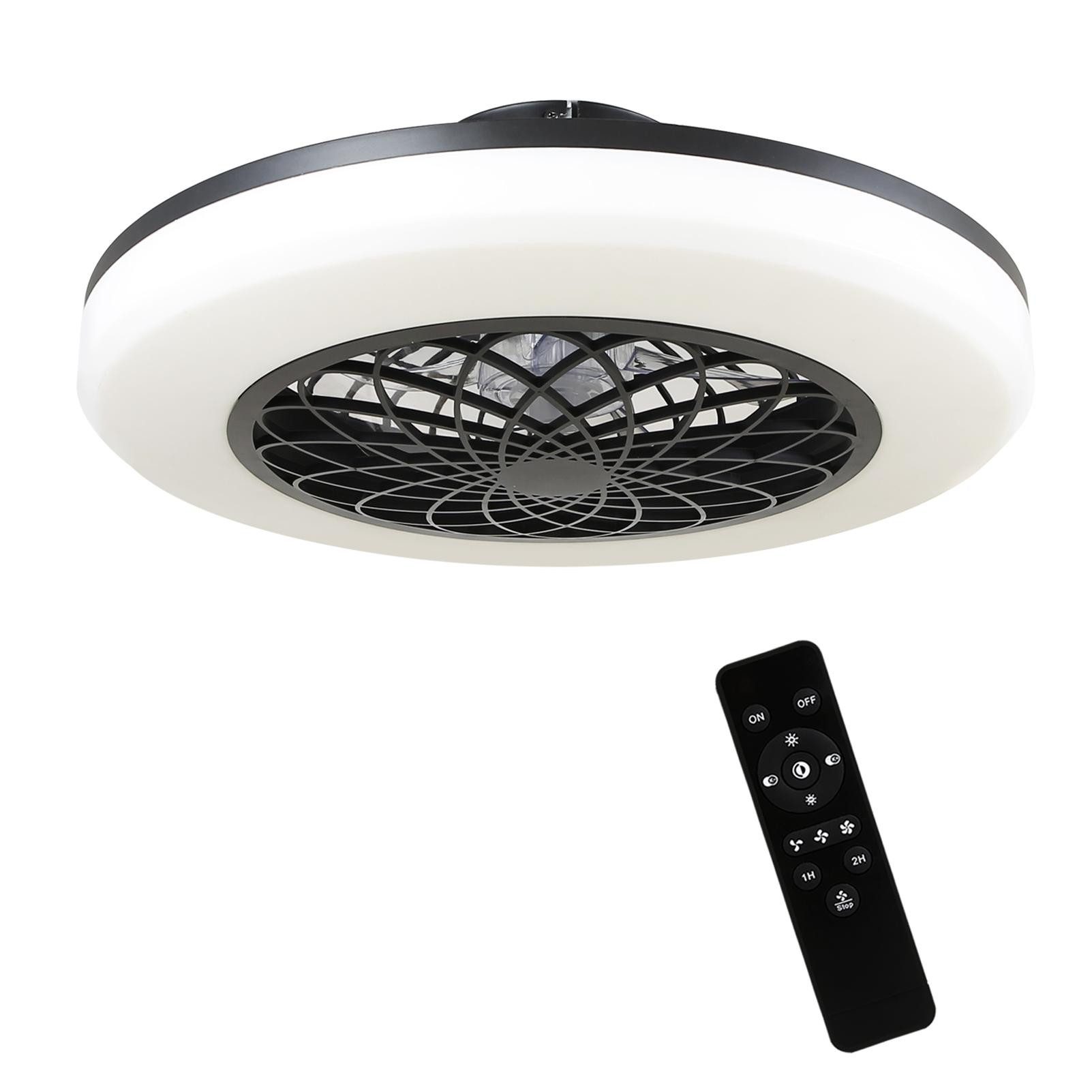 Globo Deckenventilator Mit Lampe - 76 Cm Durchmesser, 3 Geschwindigkeiten, Rechts/linkslauf, Weiß/graphit