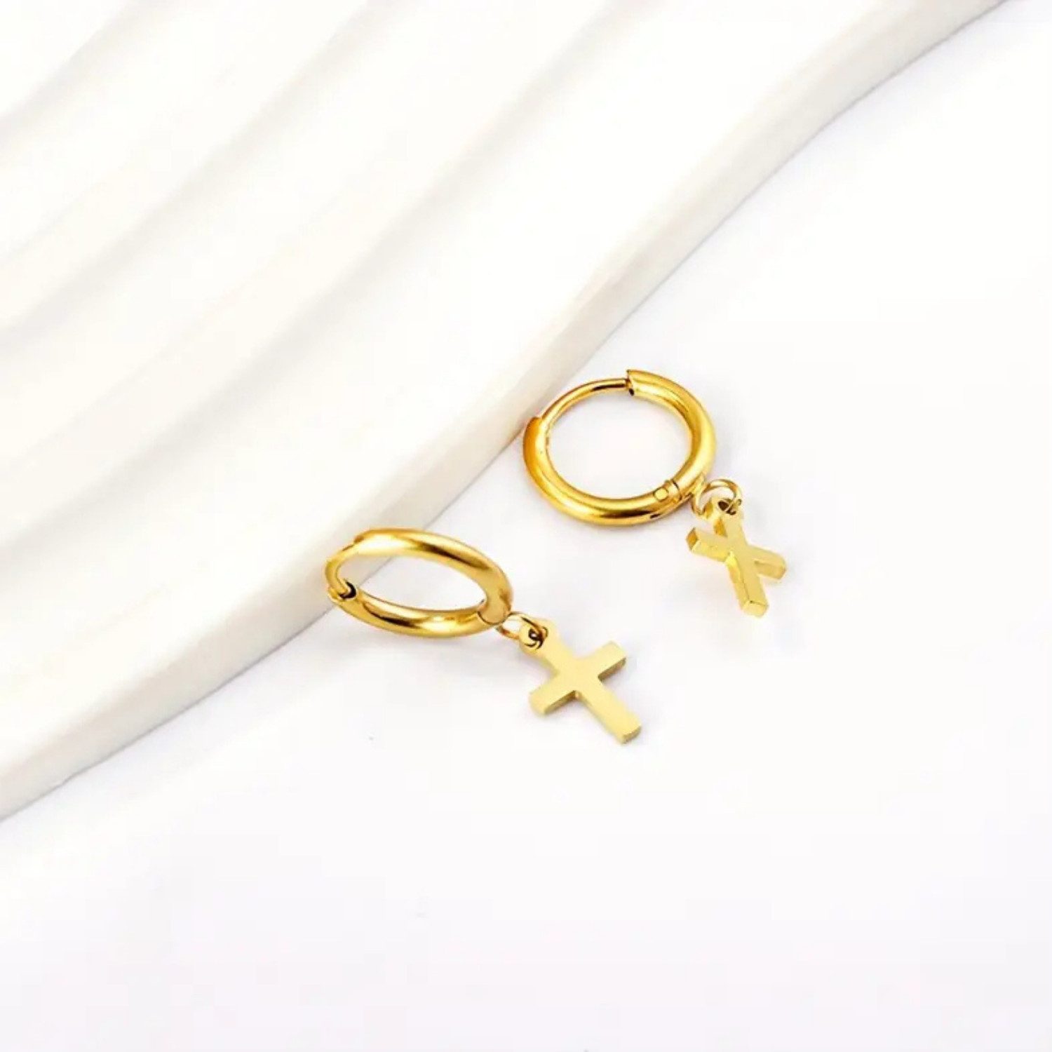 XCOAST Сережки-Set XCOAST Ohrring Unisex Edelstahl Gold Kreuz (2-tlg)