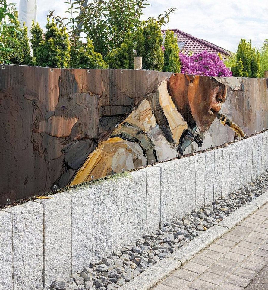Thumbnail - MyMaxxi Sichtschutzzaunmatten Zaunbanner Saxophon Musik Sichtschutz Garten Zaun