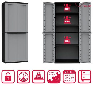 Kreher Mehrzweckschrank J-twist B/T/H: 68x37,5x163,5 cm, 3 Einlegeböden, Kunststoff