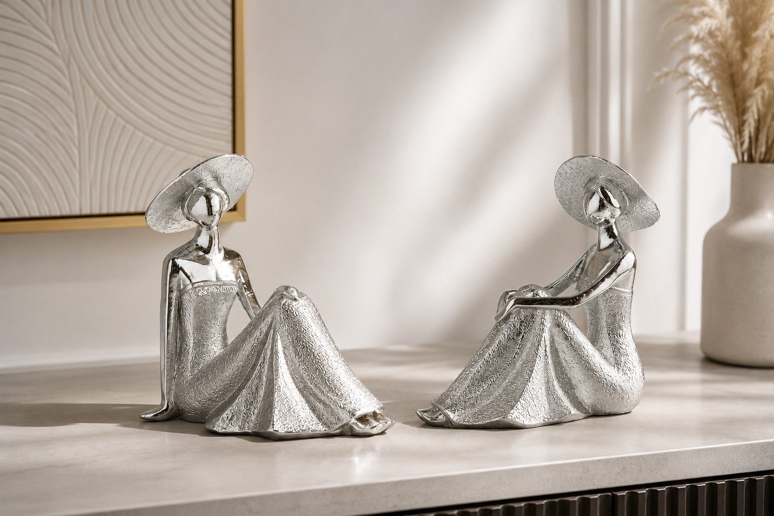 MF Dekofigur Dekofigur Set Liora Ladies Silber 17 cm (2 St)