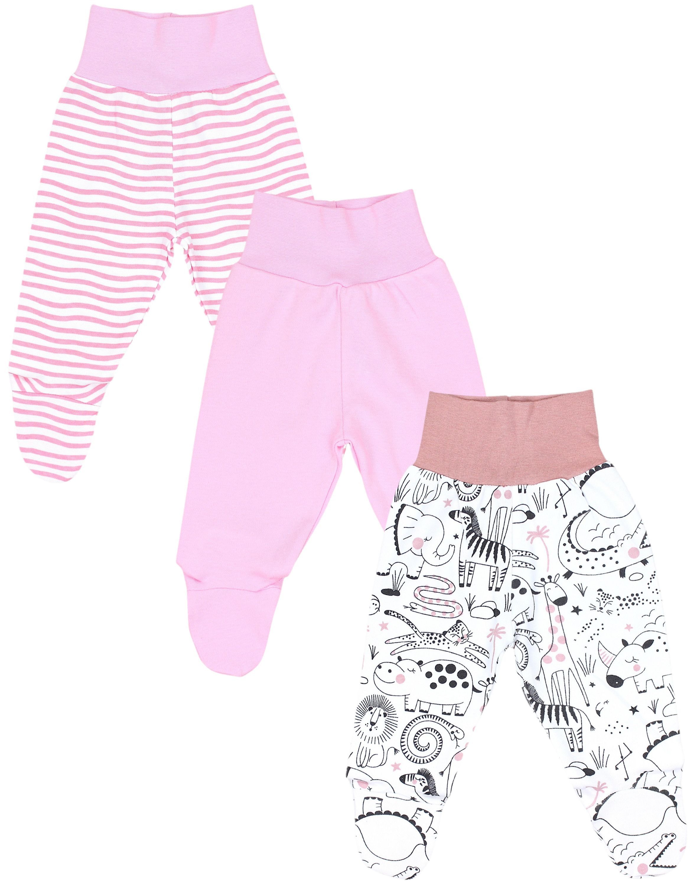 TupTam Strampler TupTam Baby Mädchen Strampelhose Hose mit Fuß 3er Pack