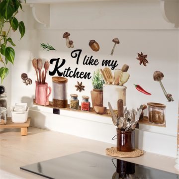 RefinedFlare Wandtattoo „I love my kitchen home decor“ Wandaufkleber, abnehmbar, selbstklebend
