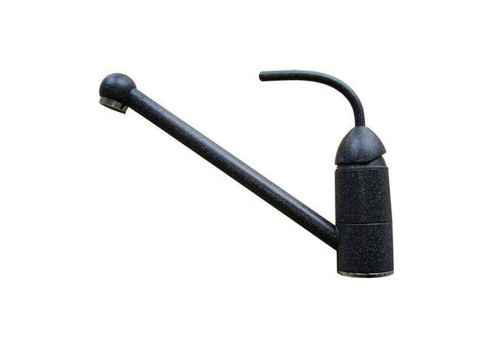 Eurodomo Küchenarmatur Aqua-Design Granit Schiefer (Komplett-Set, inkl. Anschlussschläuche und Befestigungsset) Schwenkauslauf, Kartusche mit keramischen Scheiben