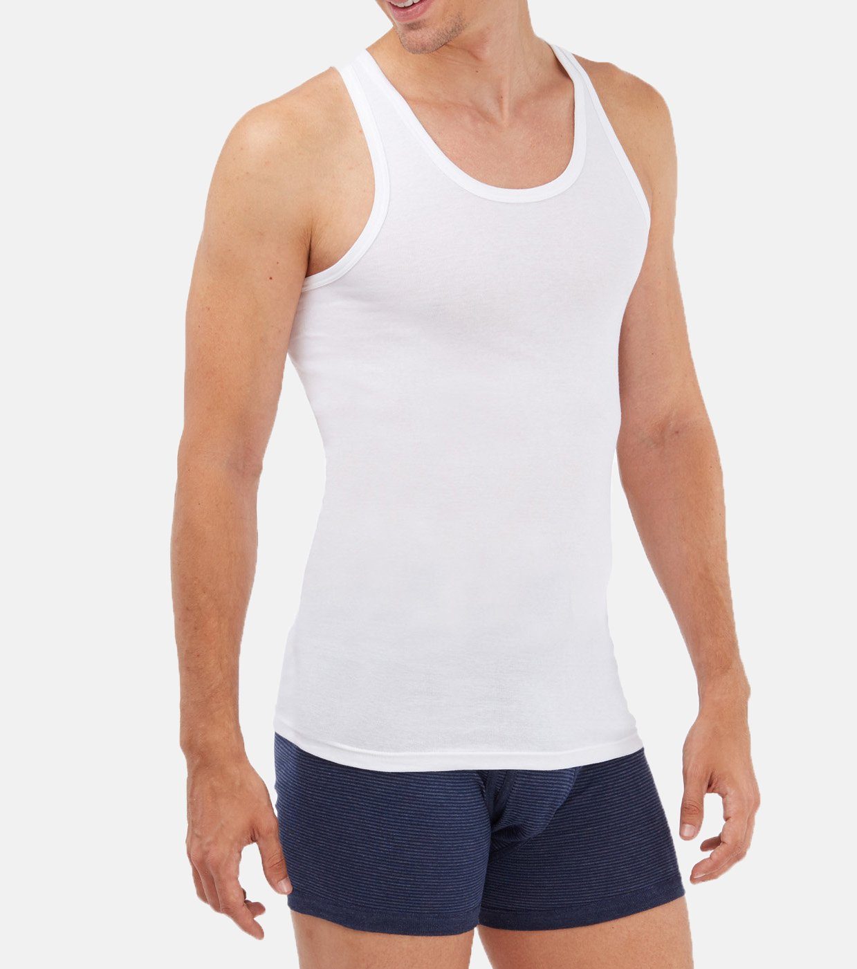 Schöller Unterhemd FEINRIPP (Mehrpack, 6-St) mit Rundhals-Ausschnitt, 6er Pack