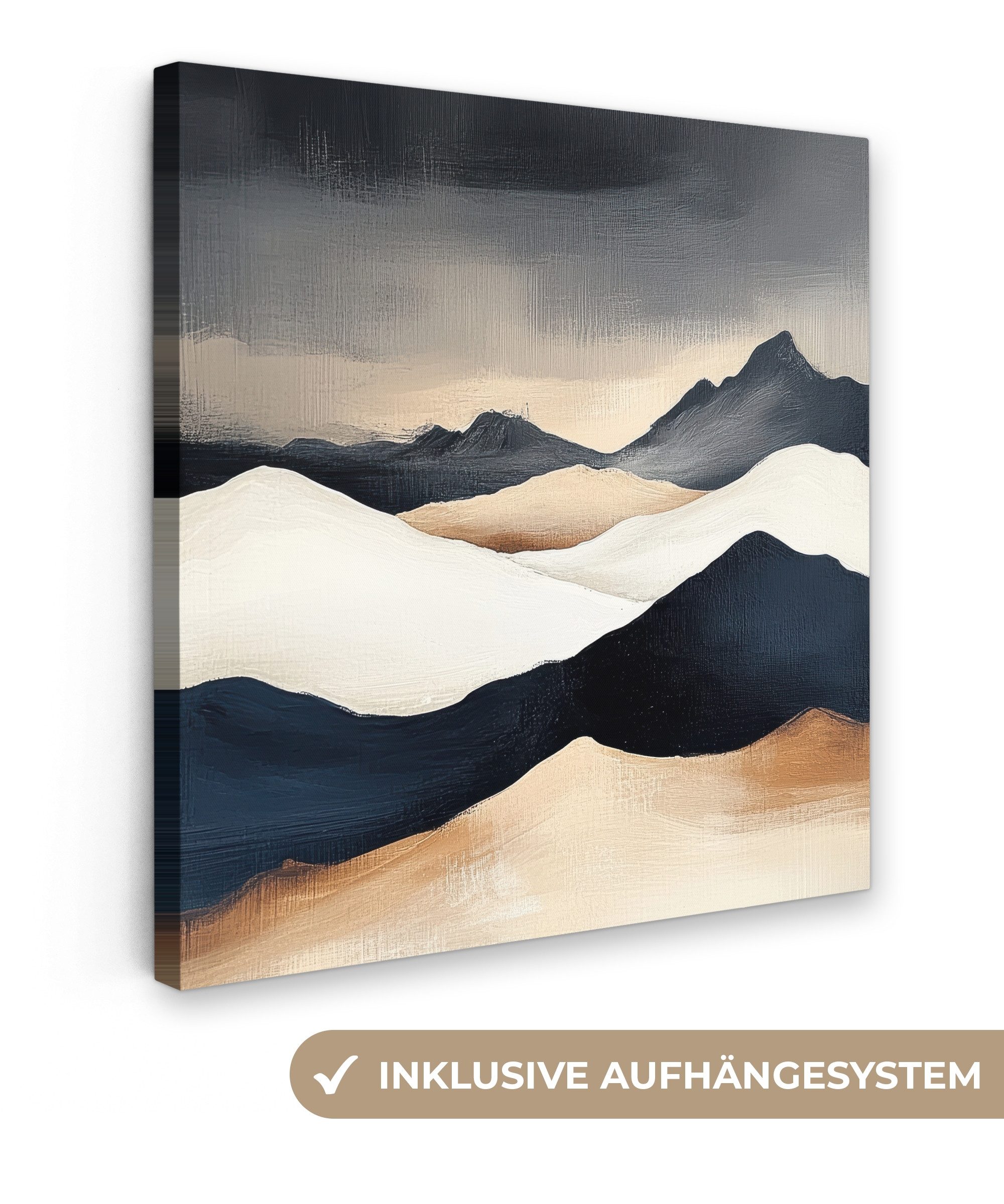 OneMillionCanvasses® Leinwandbild Berge - Dunkelblau - günstig online kaufen