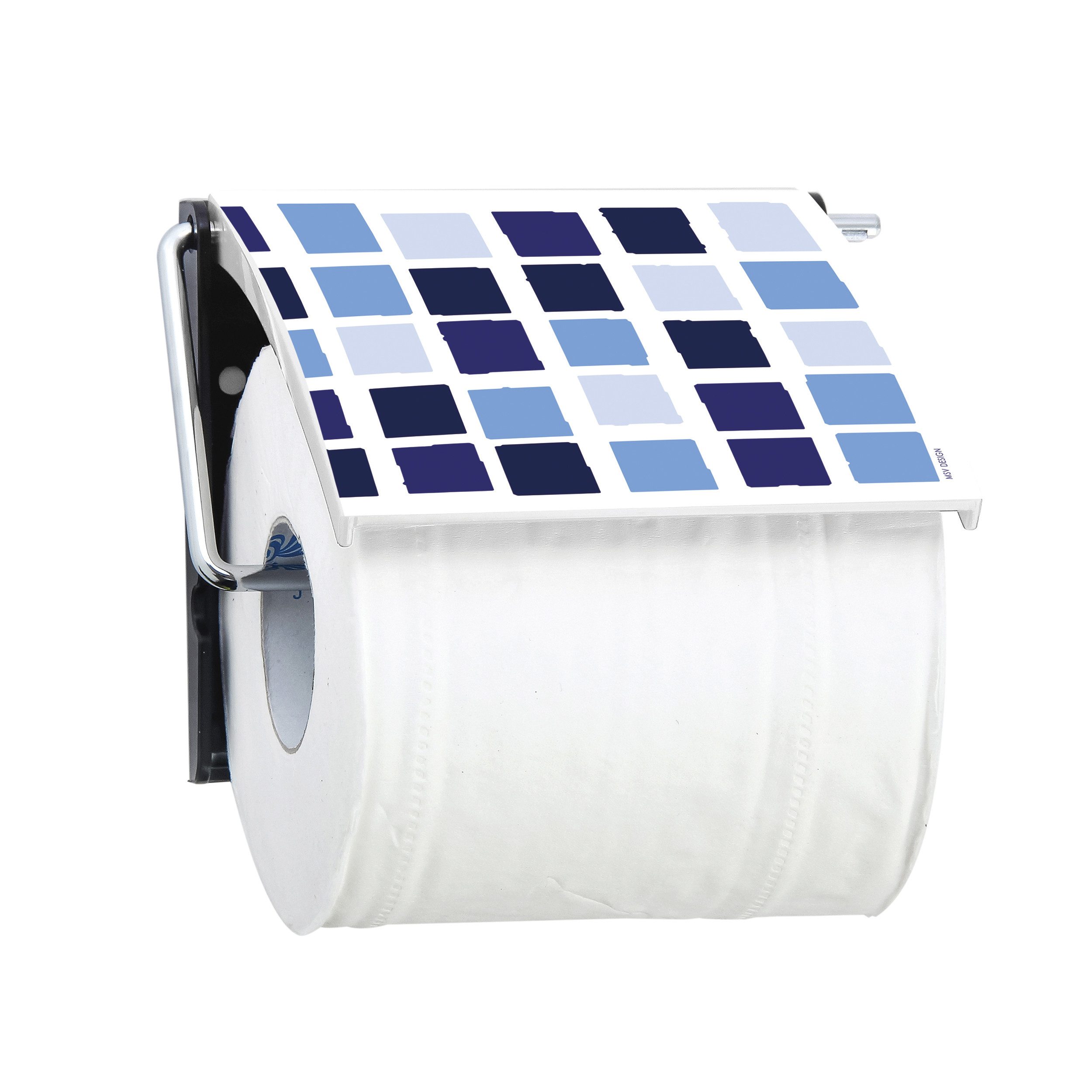 MSV Toilettenpapierhalter MSV Bad Serie "Mosaiko Blau" Toilettenpapierhalter WC Rollenhalter