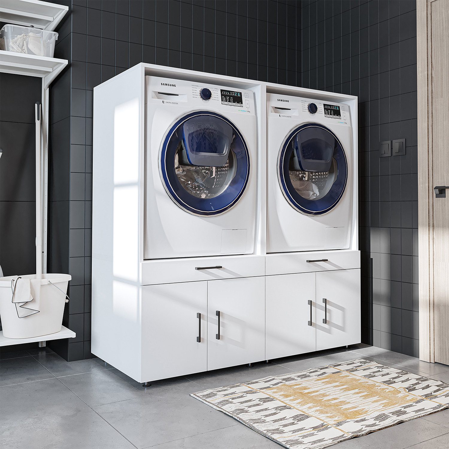 Roomart Waschmaschinenumbauschrank (Waschmaschinenschrank mit Schublade Übe günstig online kaufen