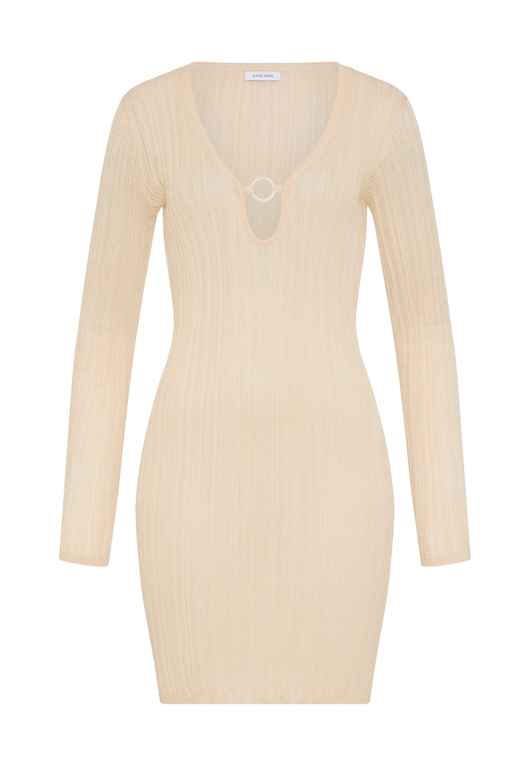 LSCN by LASCANA Strandkleid Strickkleid mit langen Ärmeln, Cover-up, Beachkleid