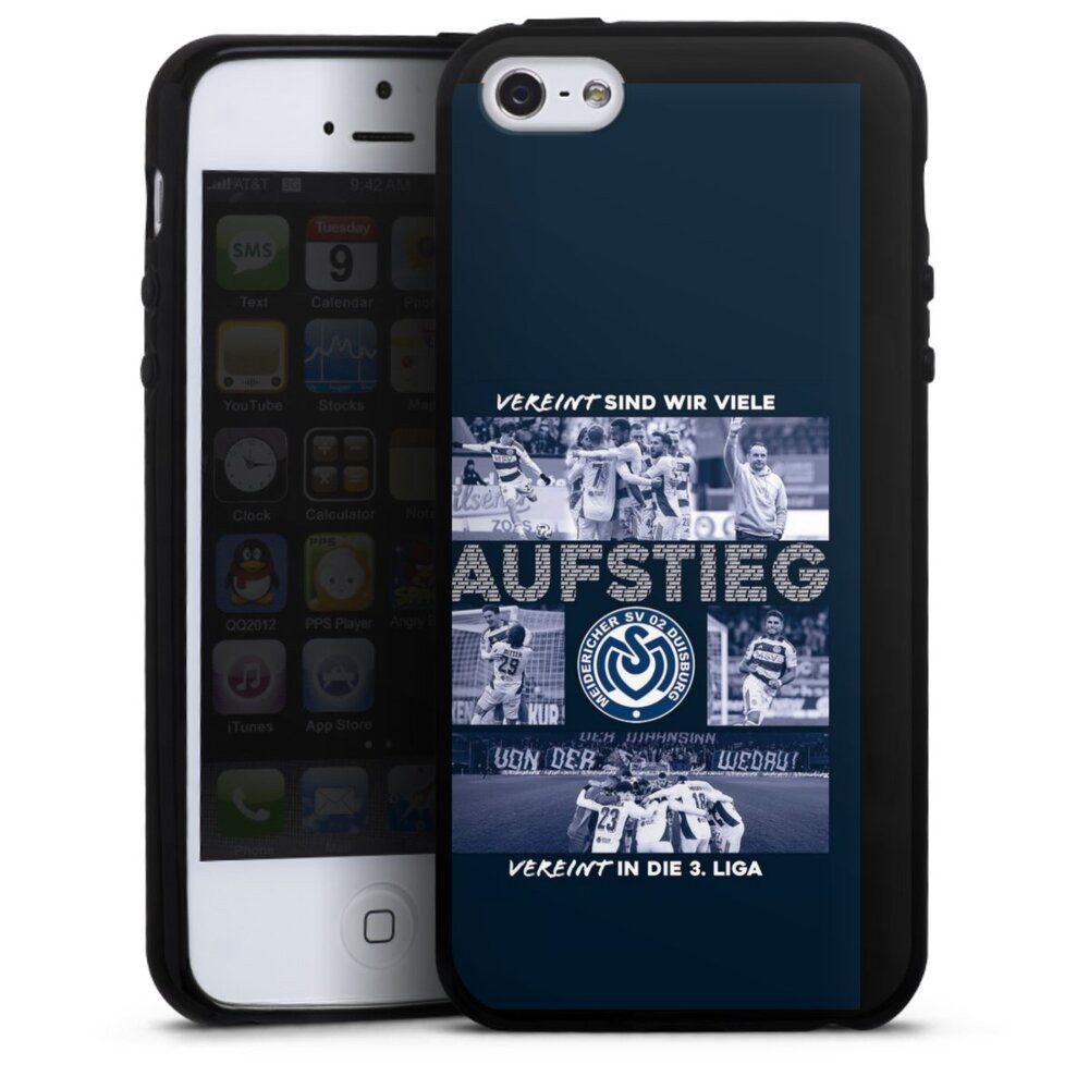 DeinDesign Handyhülle MSV Duisburg Aufstieg Offizielles Lizenzprodukt, Apple iPhone 5 Silikon Hülle Bumper Case Handy Schutzhülle