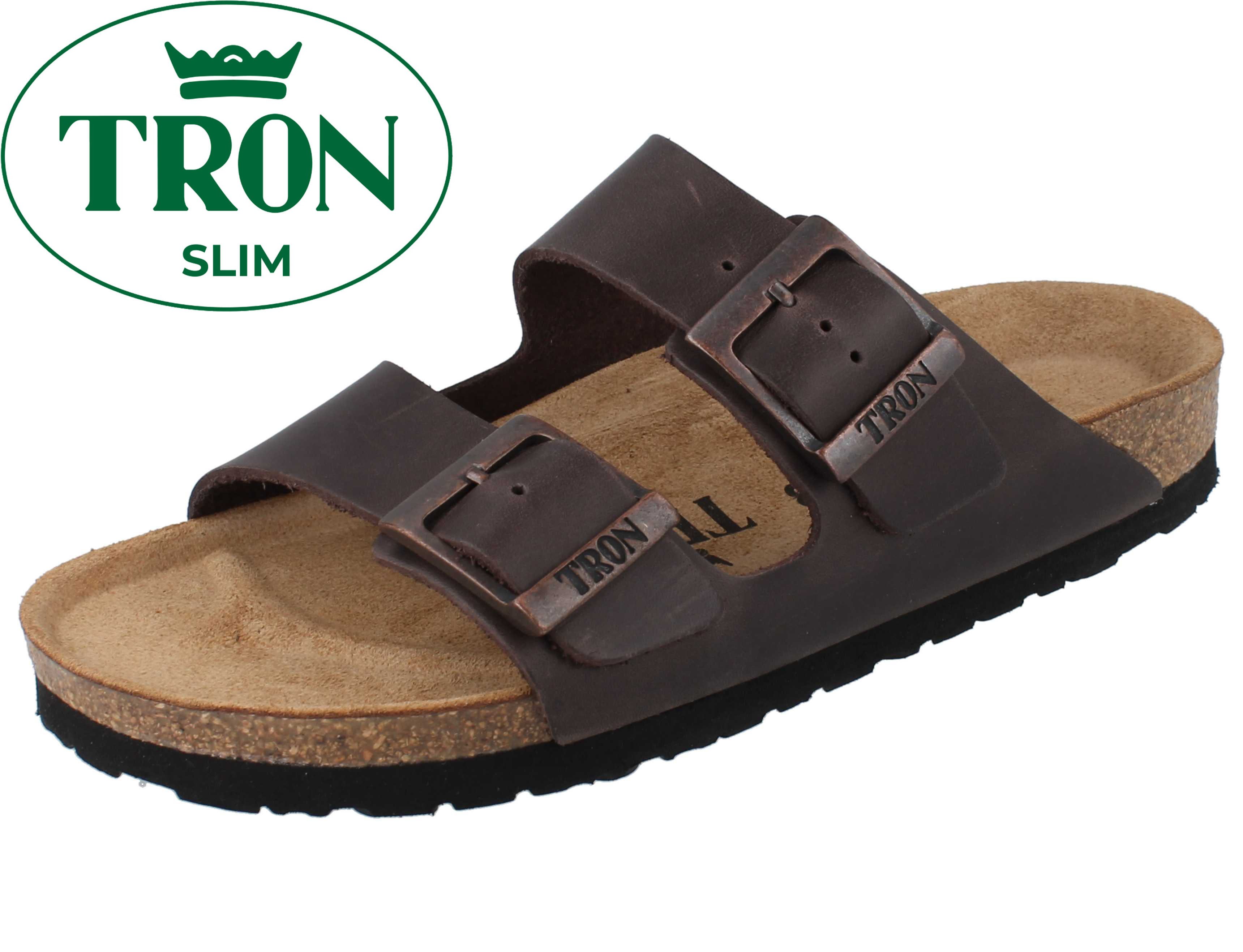 Tron TRON Pampelonne slim Damen Herren Tieffußbett Pantolette braun Pantolette Atmungsaktiv