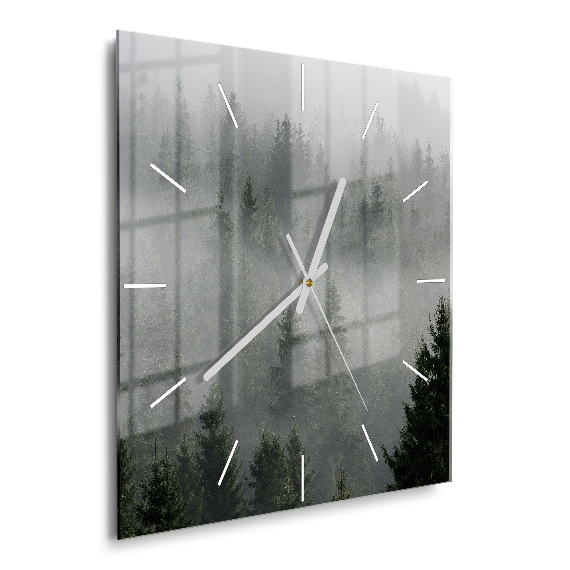 DEQORI Wanduhr 'Nebelwaldmystik' (Glas Glasuhr modern günstig online kaufen