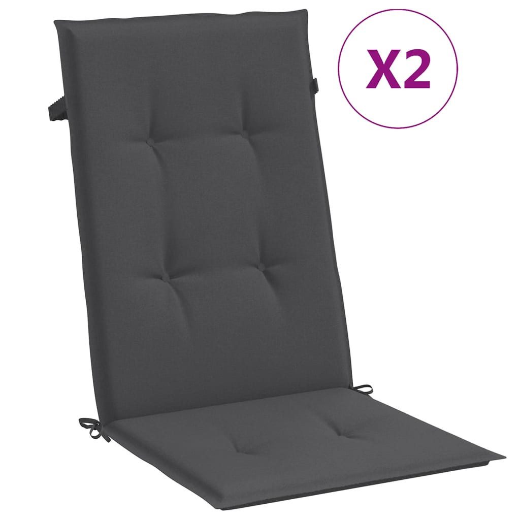 vidaXL Sitzauflage Hochlehner-Auflagen 2 Stk. Melange Anthrazit 120x50x4 cm Stoff, (2 St)