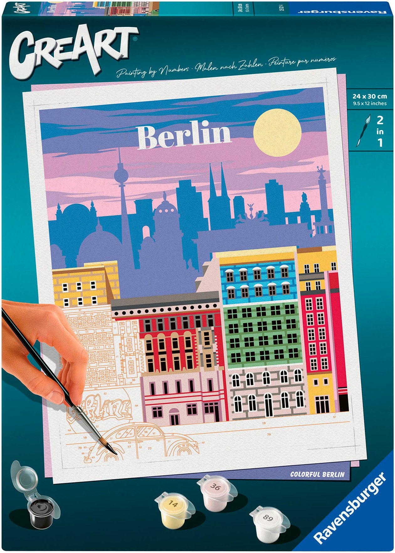 Ravensburger Malen nach Zahlen CreArt, Farbenfrohes Berlin, für Erwachsene; Made in Europe