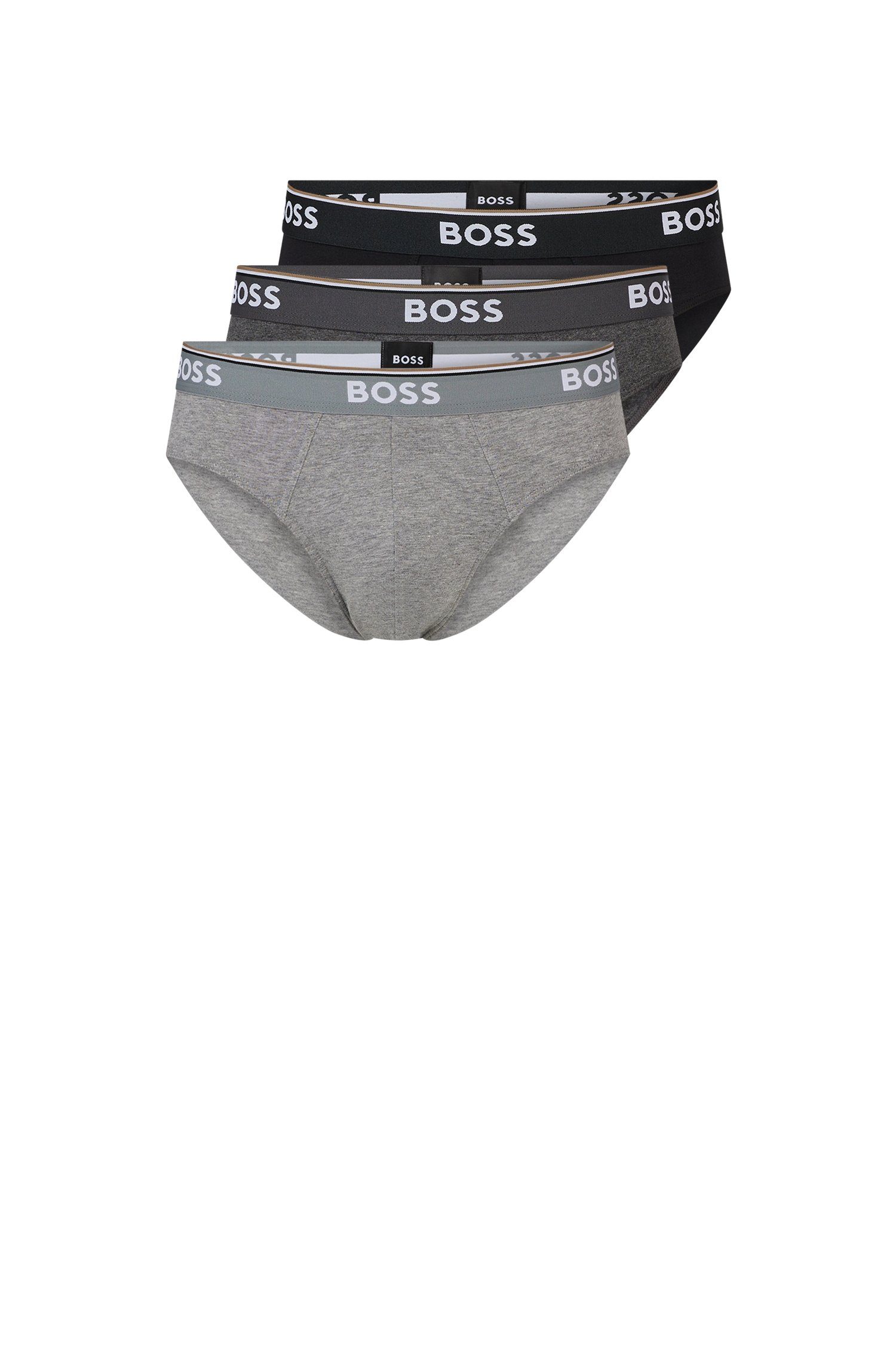 BOSS Slip (Packung, 3er-Pack) mit Logo Webbund hellgrau