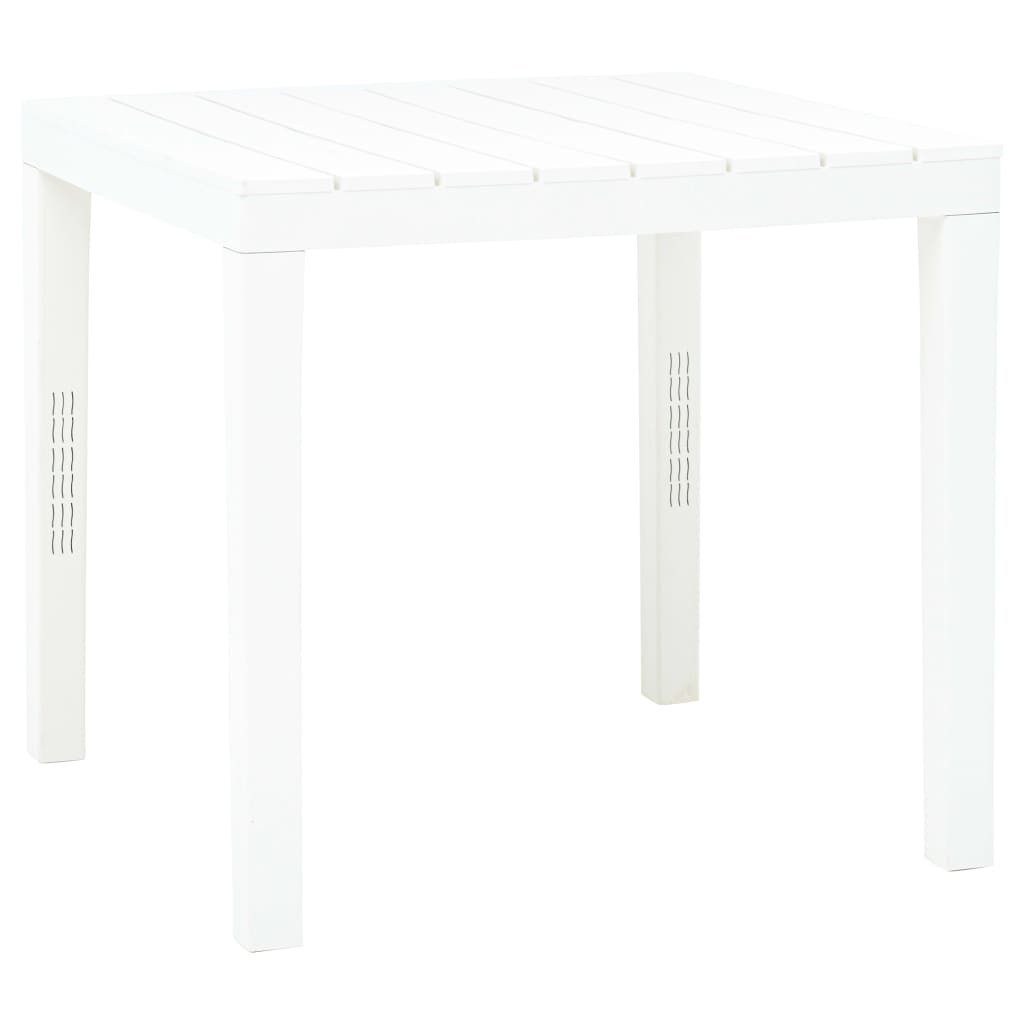 furnicato Gartentisch Garten-Esstisch Weiß 78 x 78 x 72 cm - Witterungsbeständig (1-St), Witterungsbeständiger Outdoor-Tisch mit eleganter Latten-Optik