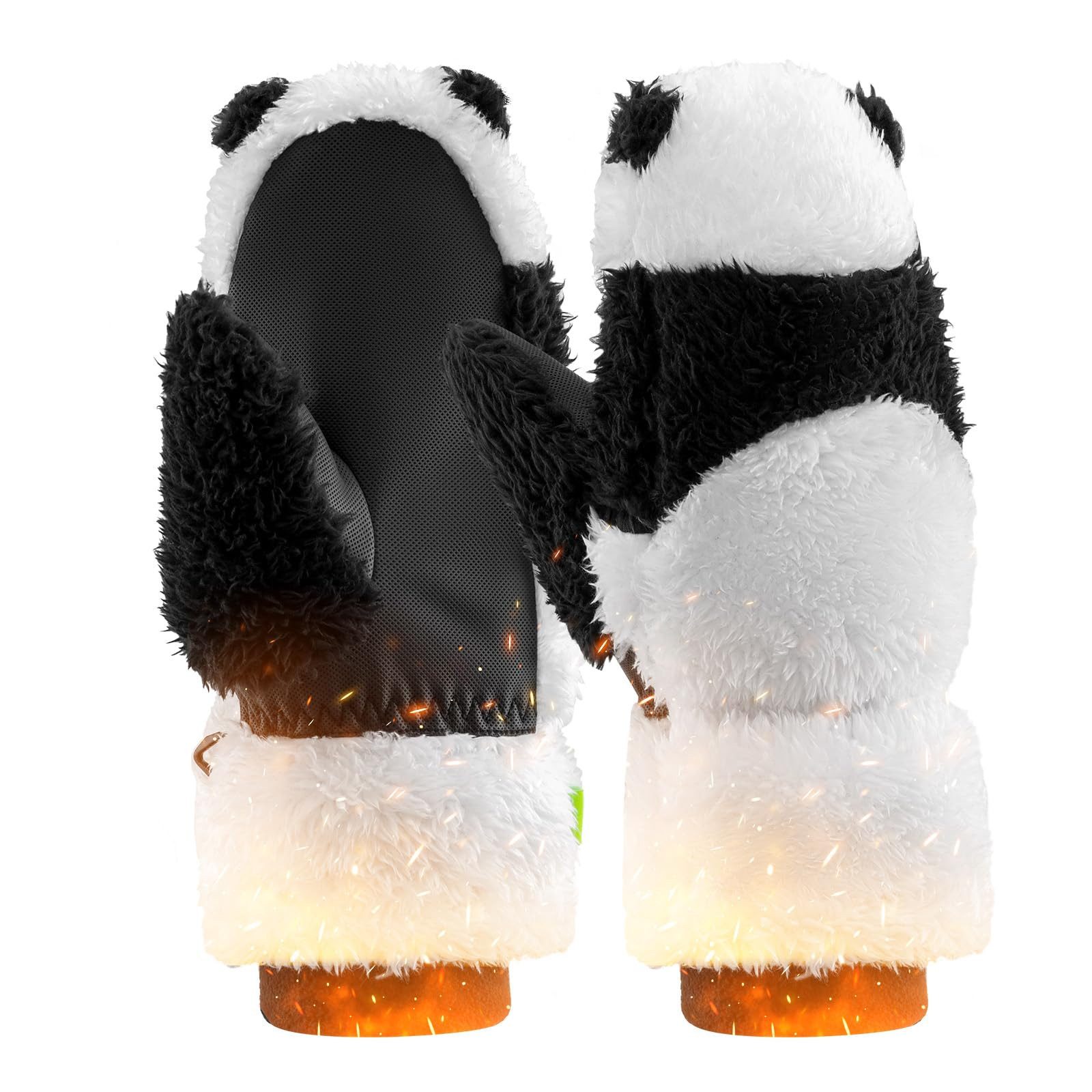 ROCKBROS Skihandschuhe Panda Design, warme Thermo Handschuhe mit vollen Fingern, winddicht Cute panda design