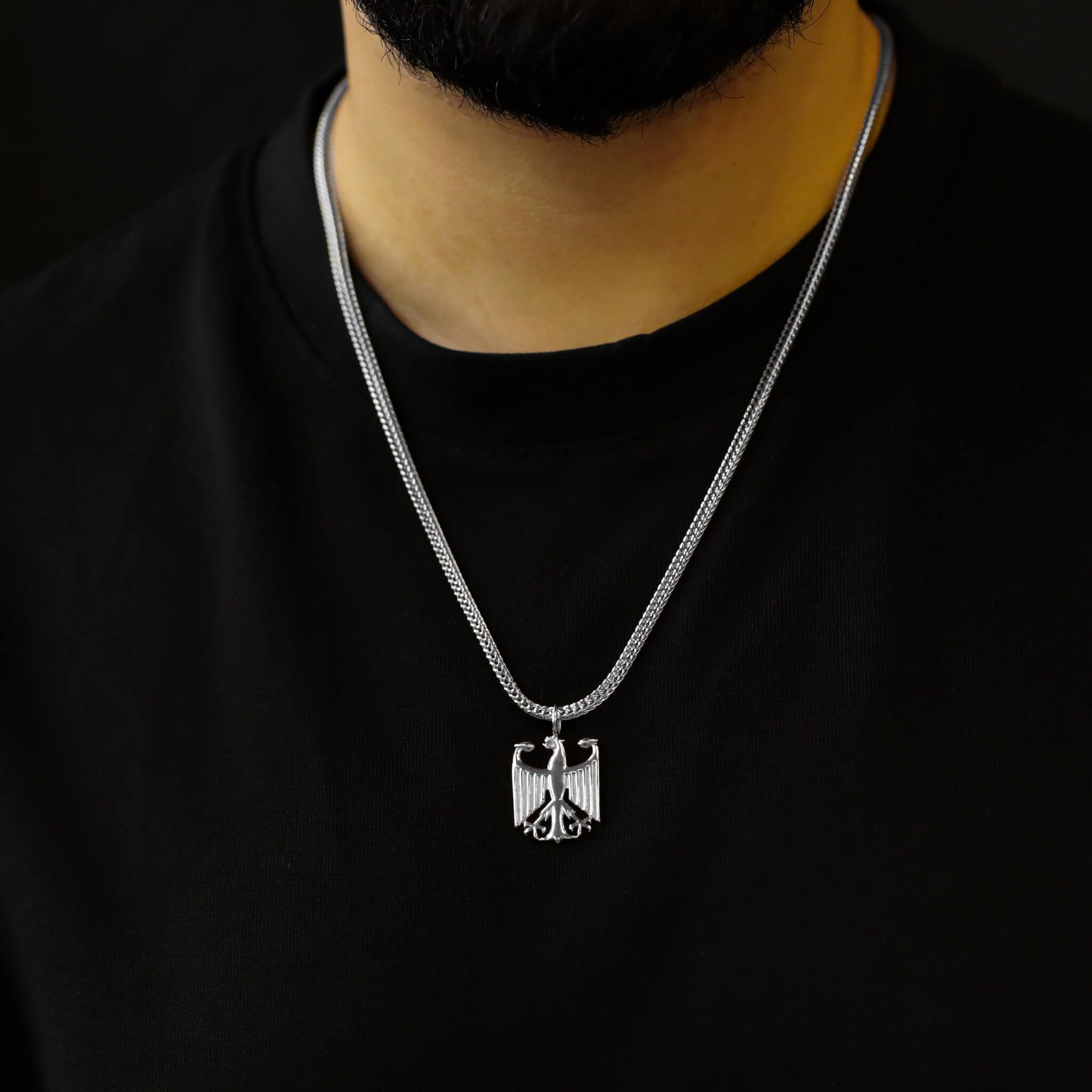 d'origine Kette mit Anhänger Deutschland Kette Herren – Bundesadler Wappen (Edelstahl) – Bild 2 von 3