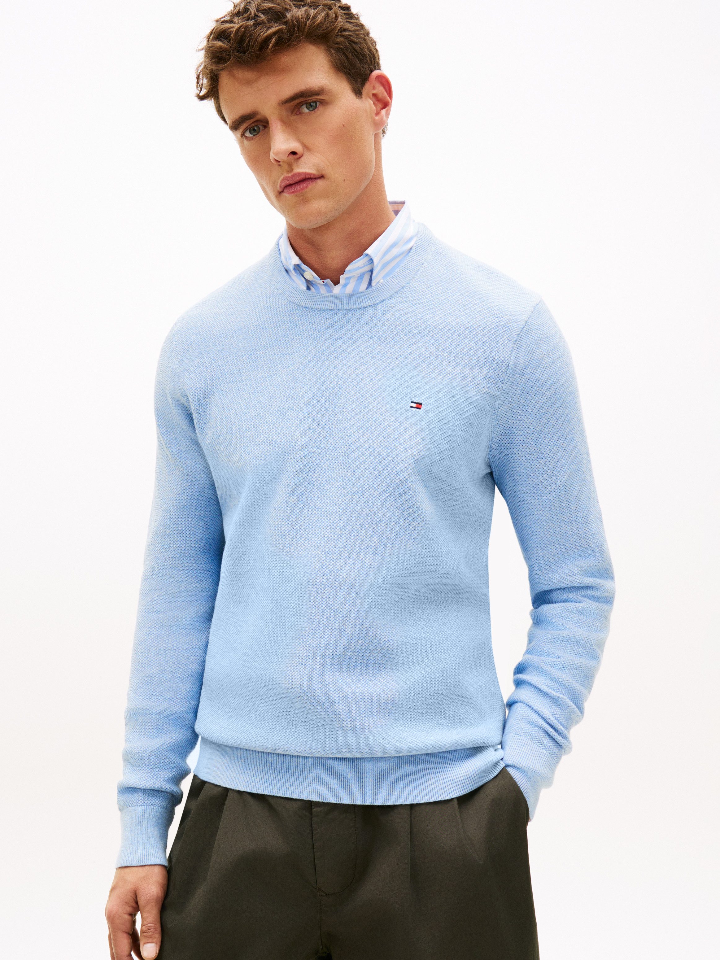 Tommy Hilfiger Rundhalspullover ESSENTIAL STRUCTURE CREW NECK mit Struktur günstig online kaufen