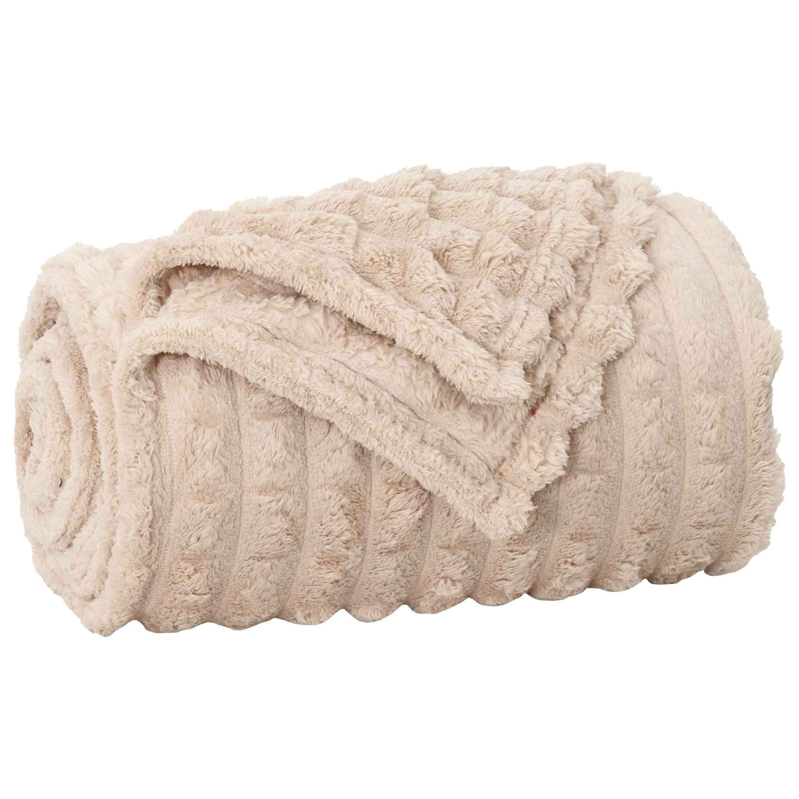 vidaXL Bettüberwurf Überwurfdecke Beige 150 x 130 cm Fleece günstig online kaufen