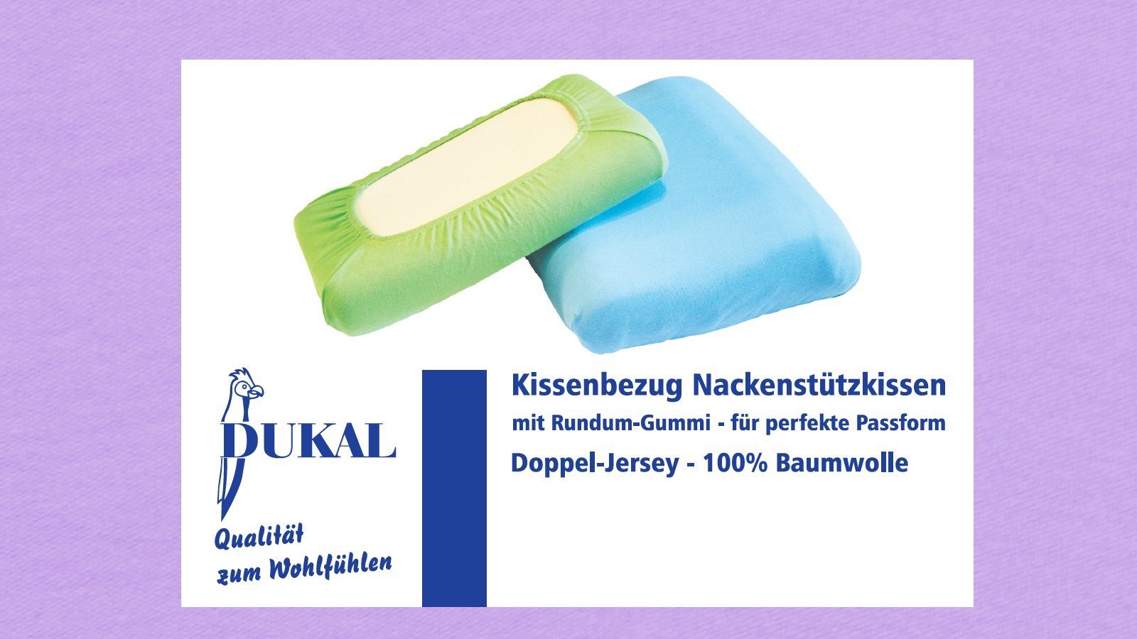 DUKAL Kissenbezüge Nackenstützkissen, aus hochwertigem DOPPEL-Jersey, (1 Stück), 30x50 - 35x50 cm, 100% Baumwolle, mit Spannumrandung, Made in Germany