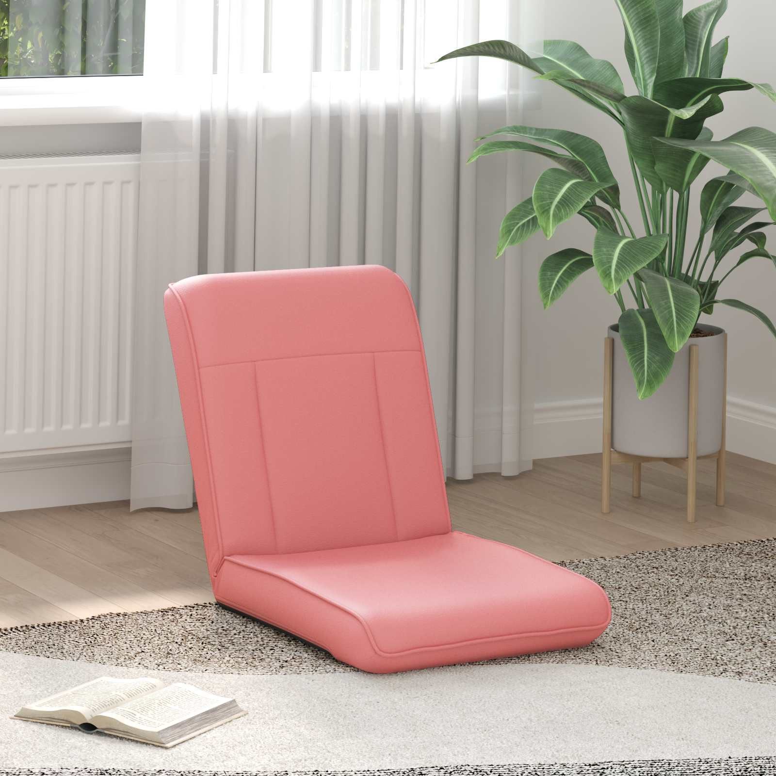 vidaXL Bodenkissen Verstellbarer Fußsessel Rosa Kunstleder