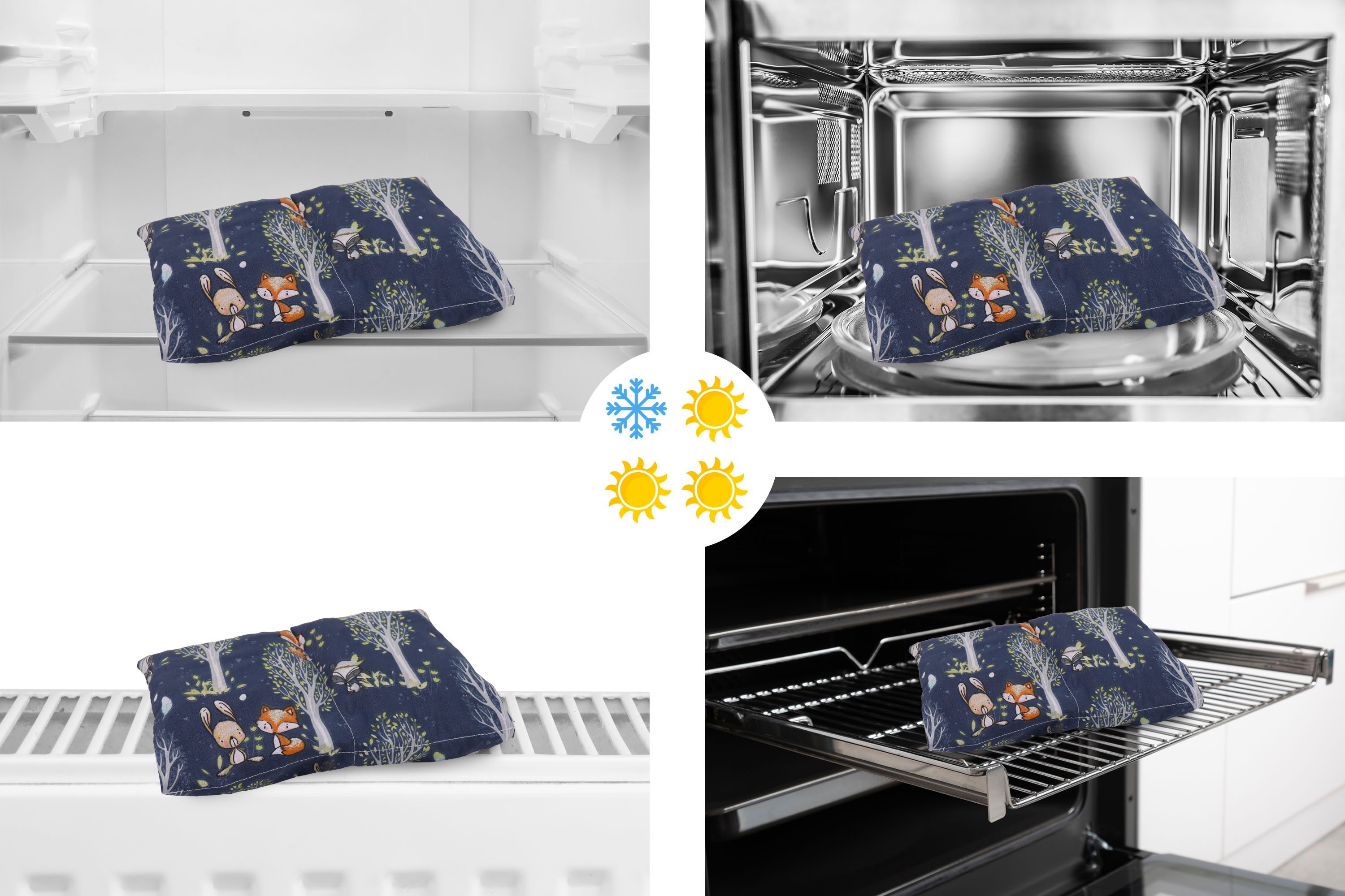 Amilian Kirschkernkissen für Mikrowelle 30x23 cm - Wärmekissen Kältekissen Baby Kinder, Füllung: 100% Kirschkerne, Wärmekompresse - Kirschkernkissen Nacken Schulter, Körnerkissen für Wärme- und Kälteanwendungen