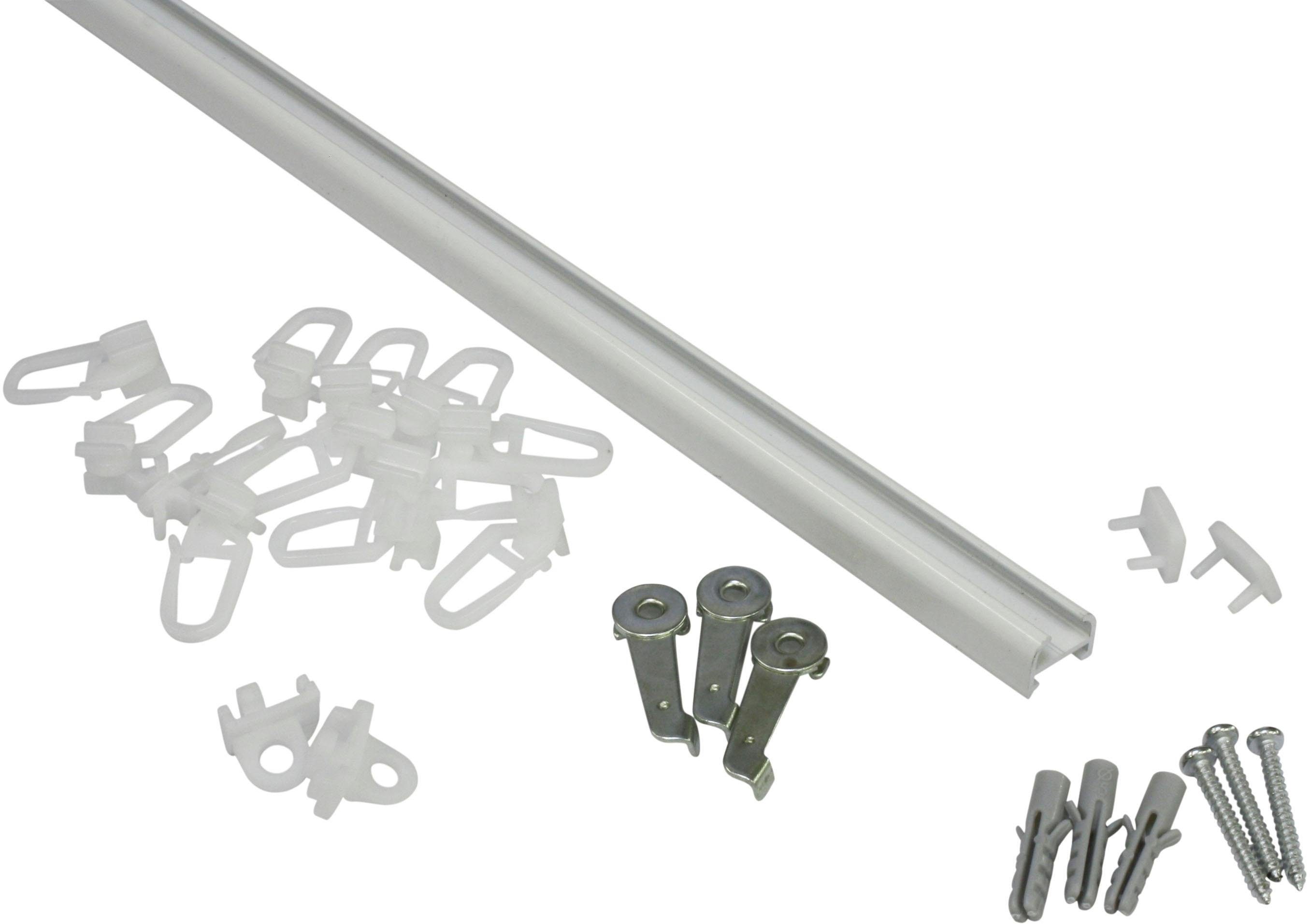 GARDINIA Gardinenschiene Aluminiumschiene, Ø 13 mm, 1-läufig, kürzbar, mit Bohren, Aluminium, 1-läufig